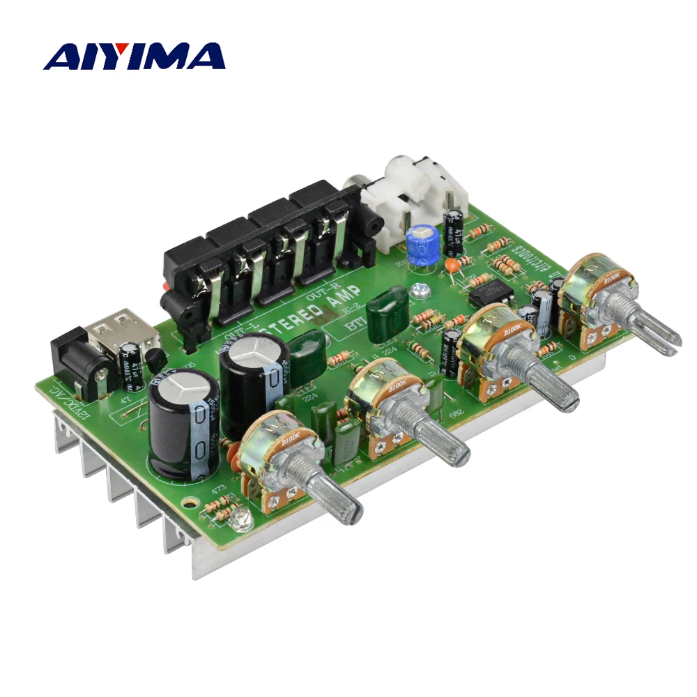 AIYIMA Versterker усилители аудио 12 в 2 1 Placa Amplificadora USB домашний компьютер усилитель плата