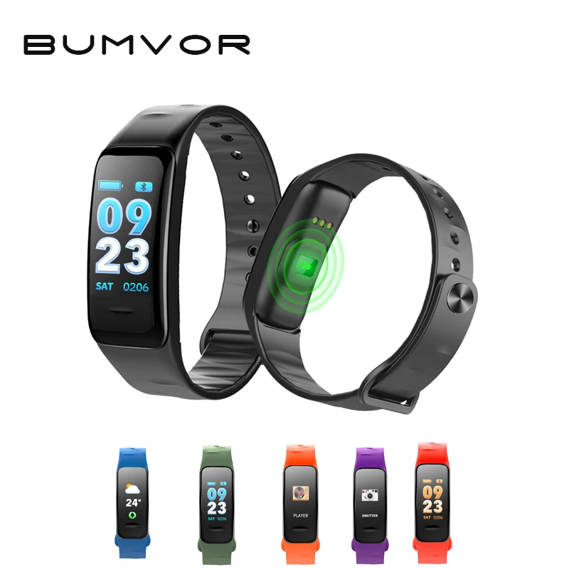 BUMVOR Bluetooth Smart Браслет Цвет Экран C1S браслет монитор сердечного ритма крови