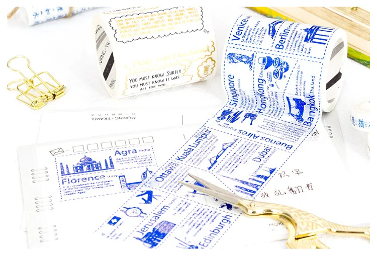 2 шт./упак. художественный известный предложении золочение лента Washi DIY Скрапбукинг малярный скотч Школа канцелярских товаров Эсколар