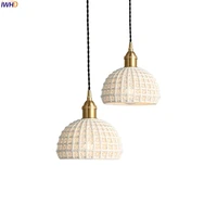 iwhd nordic japan style pendant lights fixtures dinning living room light white ceramic copper vintage pendant lamp hanglamp