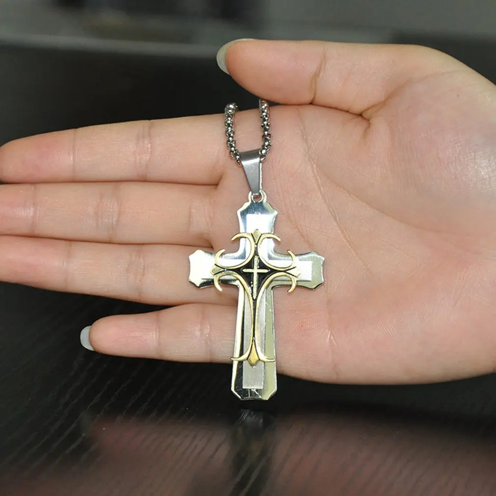 Классический мужской 3 слойный кулон из титановой стали не включая ожерелье цепь