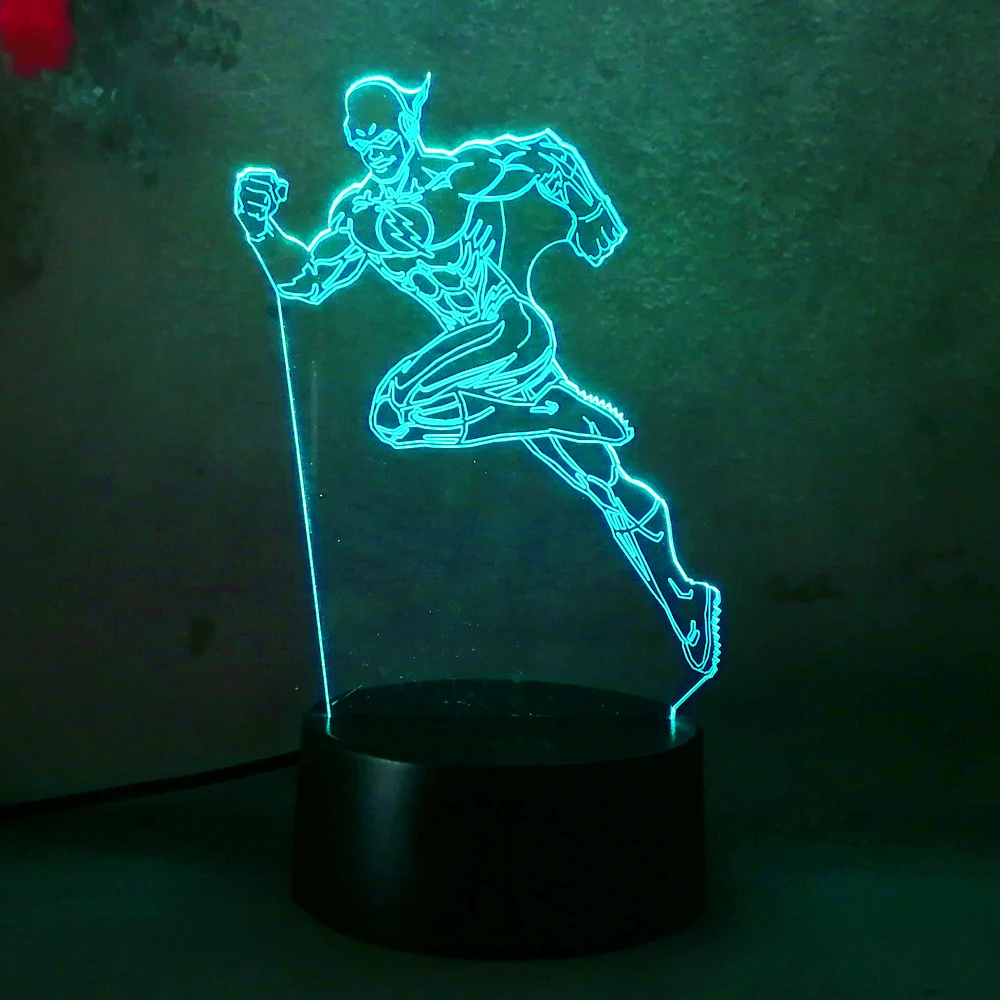 Новый 2018 Flash 3D ночник для детей маленьких сна Спальня удаленного игрушки Touch 7
