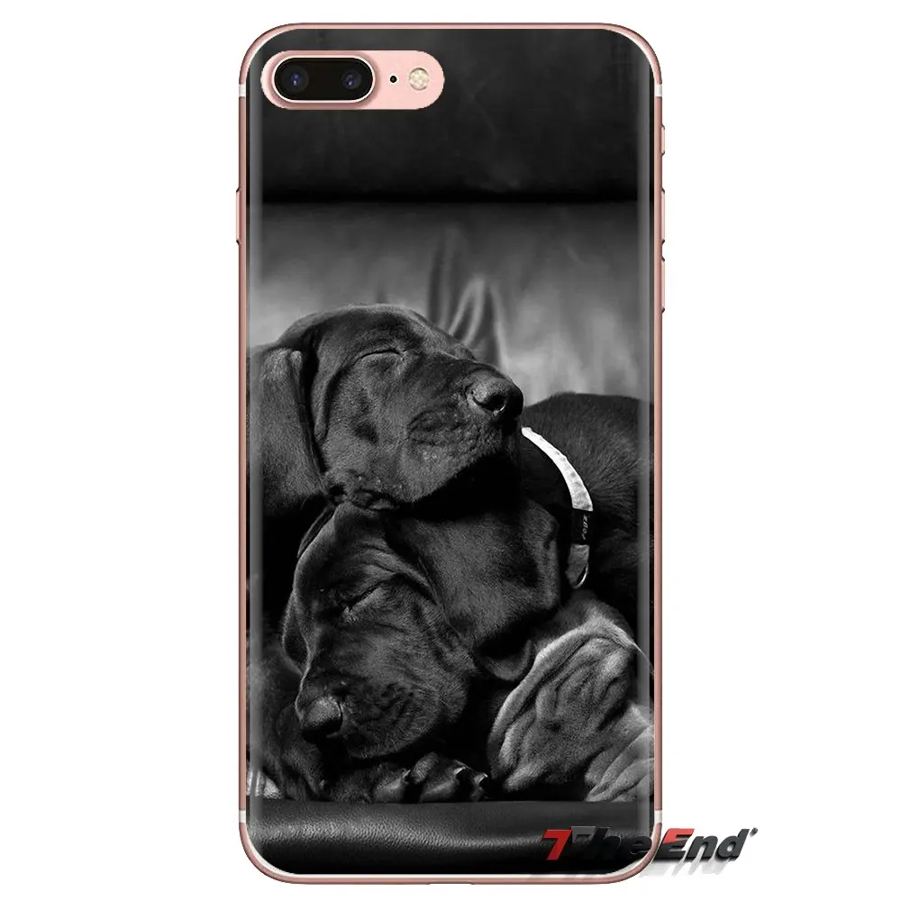 ТПУ силиконовый чехол черный большой немецкий дог художественный принт для Huawei G7