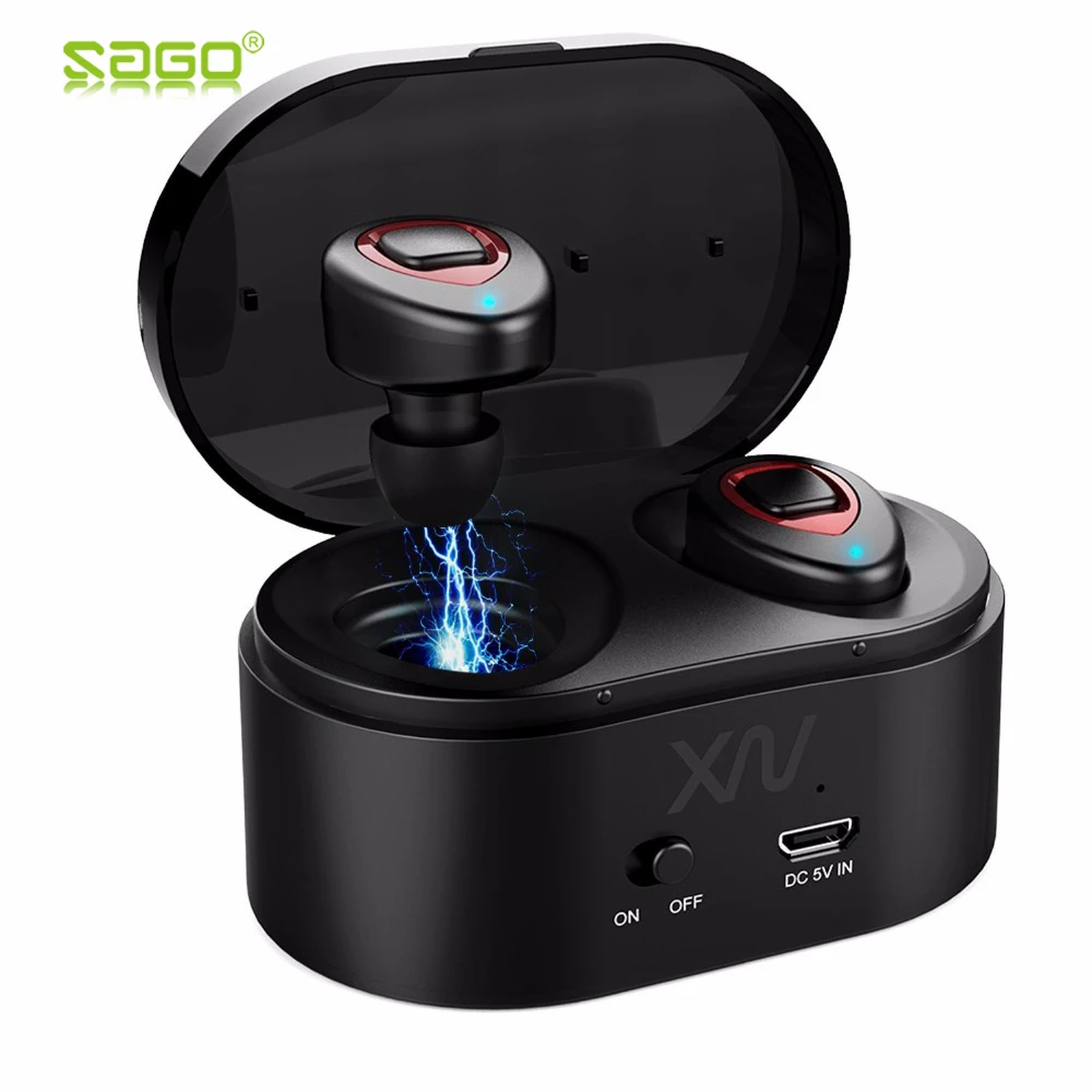 Беспроводные наушники Sago K5s с шумоподавлением спортивные Bluetooth проводные