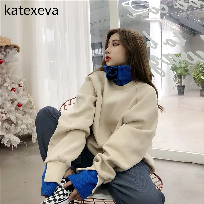 Katexeva осень 2018 Г. И Новинка зимы Корейская версия студентов Высокий воротник