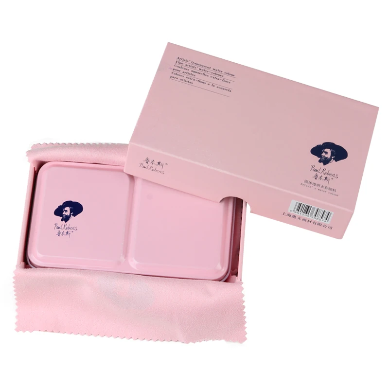 12 colors pink Высокое качество, твердые акварельные краски в наборе, железная коробка, яркий цвет, портативный набор пигмента для рисования - Цвет: 12 colors pink