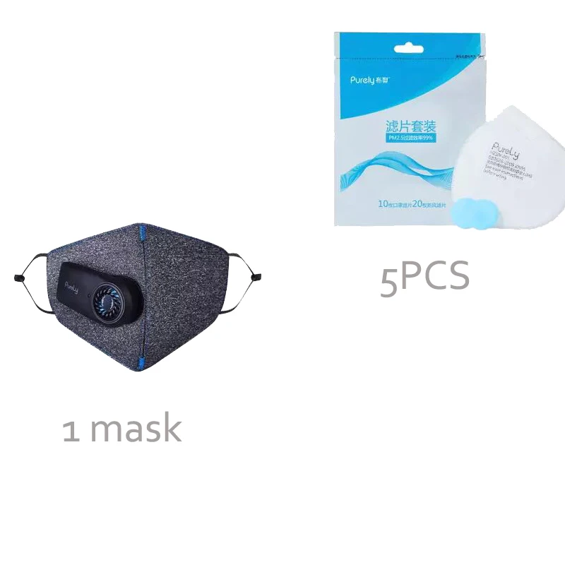 Set 1 Xiaomi чисто анти-загрязнения воздуха маска с умным PM2.5 перезаряжаемый фильтр трехмерной структуры Отлично очищает - Цвет: Set 1