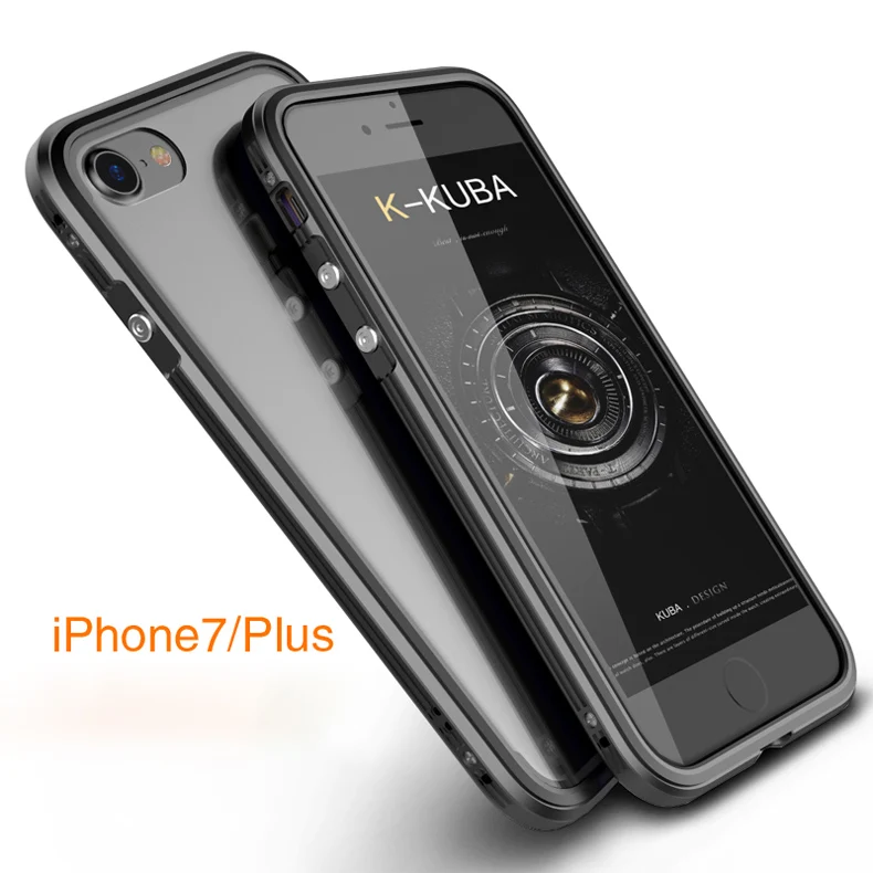 Металлический чехол для Apple iPhone 7 прозрачная задняя панель роскошный