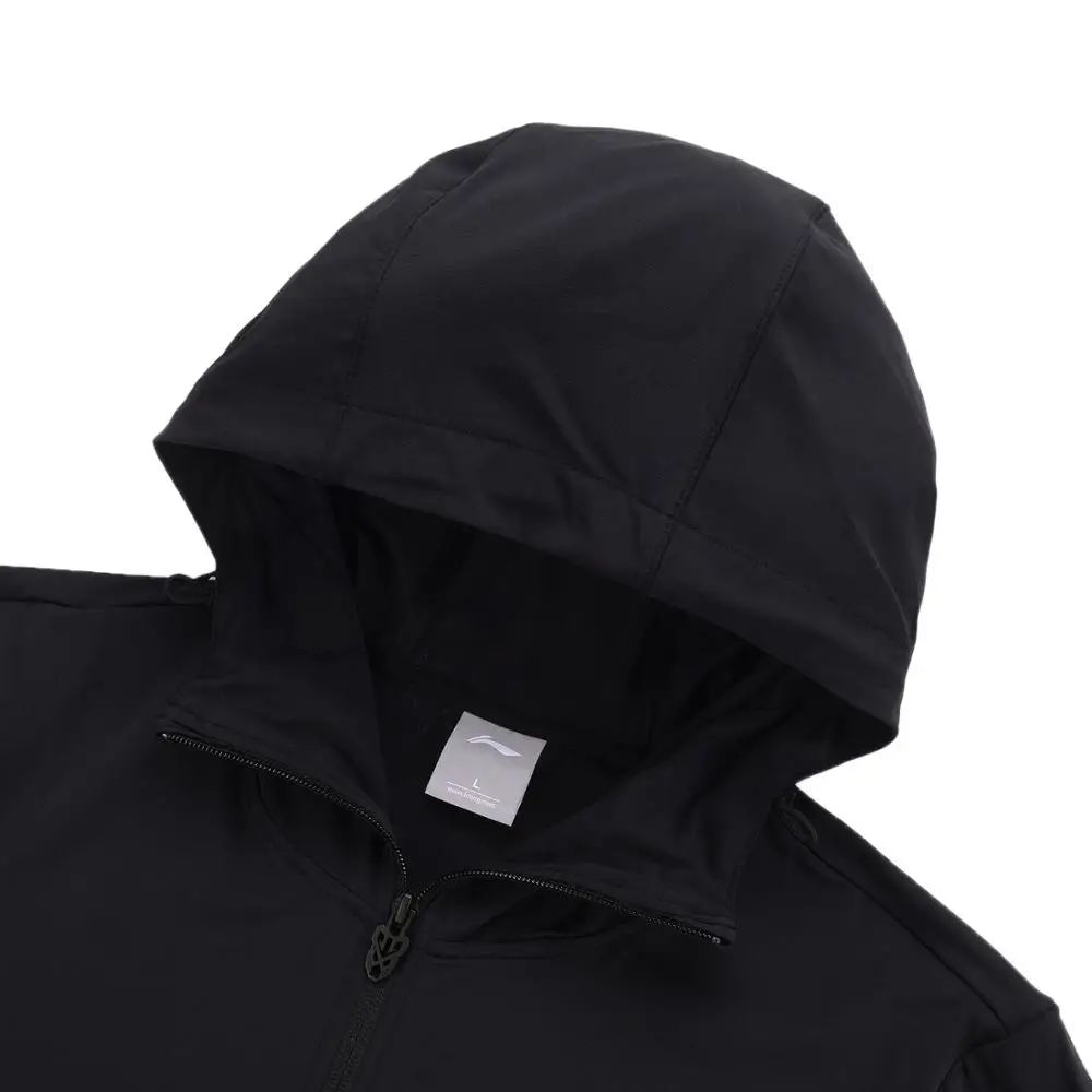 Мужская Спортивная ветровка Li-Ning спортивная куртка с капюшоном и подкладкой из 90%