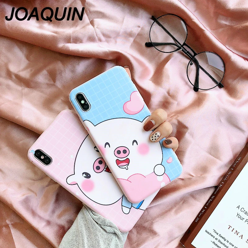 Cartoon Pink Cute Pigs Phone Case For iPhone Xs Max XR XS 6 6S 7 8 Plus X Silicone Soft shell Mobile Bags & Cases |