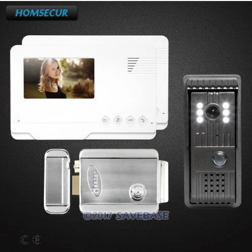 HOMSECUR 4 3 дюймов видео домофон с качеством ночного видения цветными изображениями +