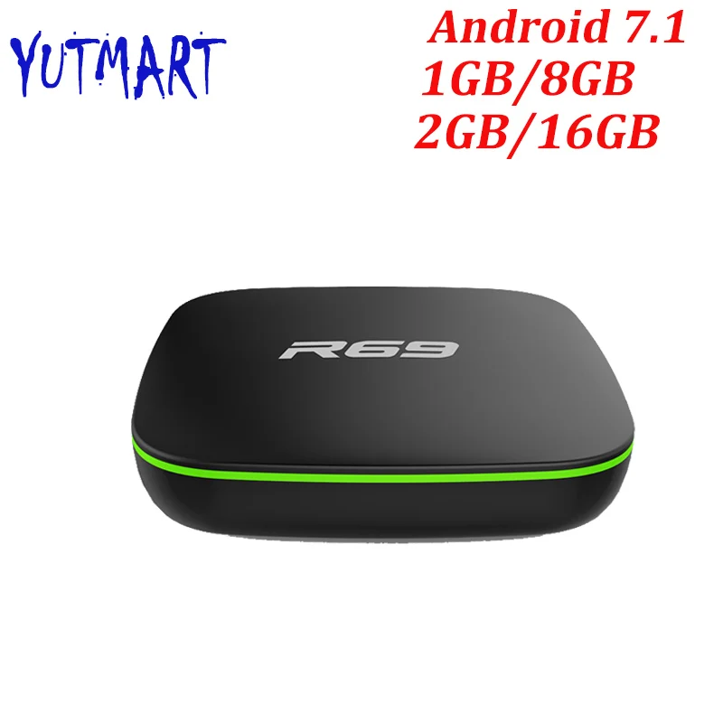 R69 Smart Android 7 1 ТВ бокс 2 Гб 16 Allwinner H3 четырехъядерный ГБ 8 опциональная поддержка 4G Wifi