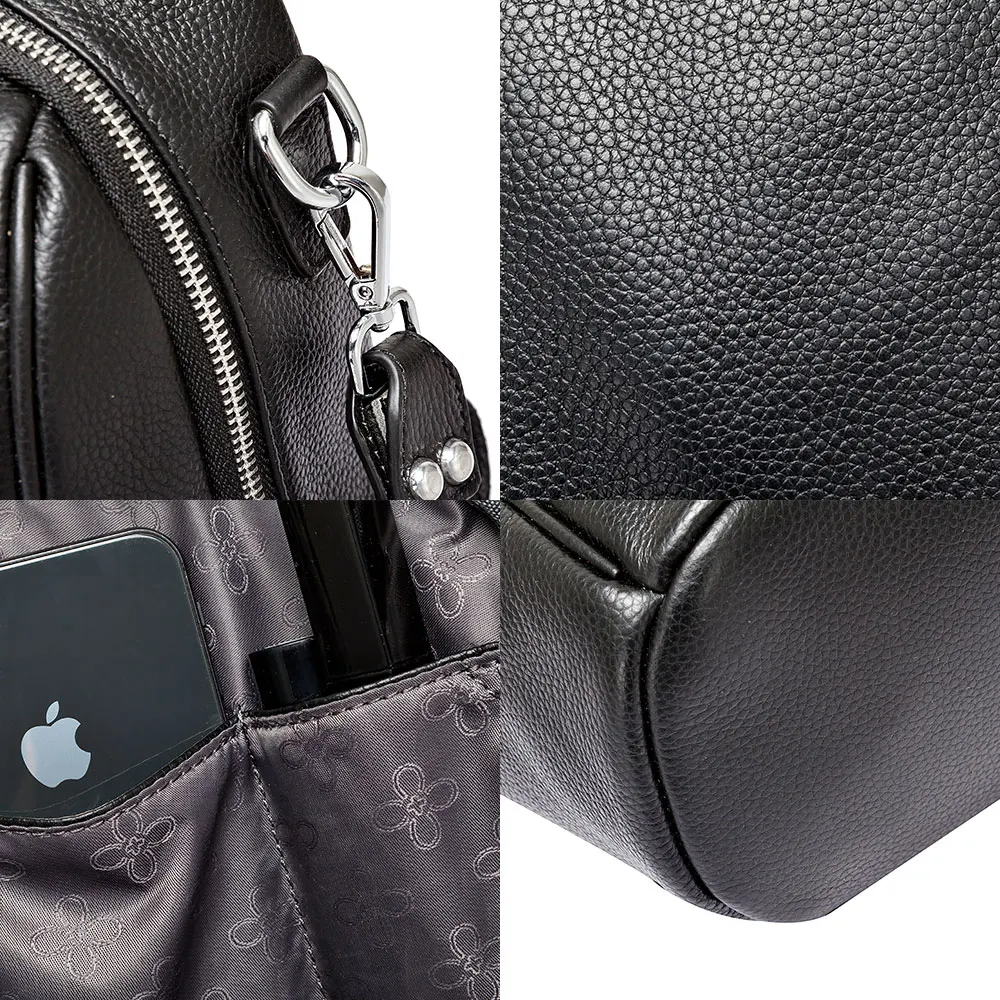 Zency Fashion Women Backpack 100% Cowhide Genuine Leather Black Travel Bags Girl's Schoolbag Notebook High Quality Knapsack |