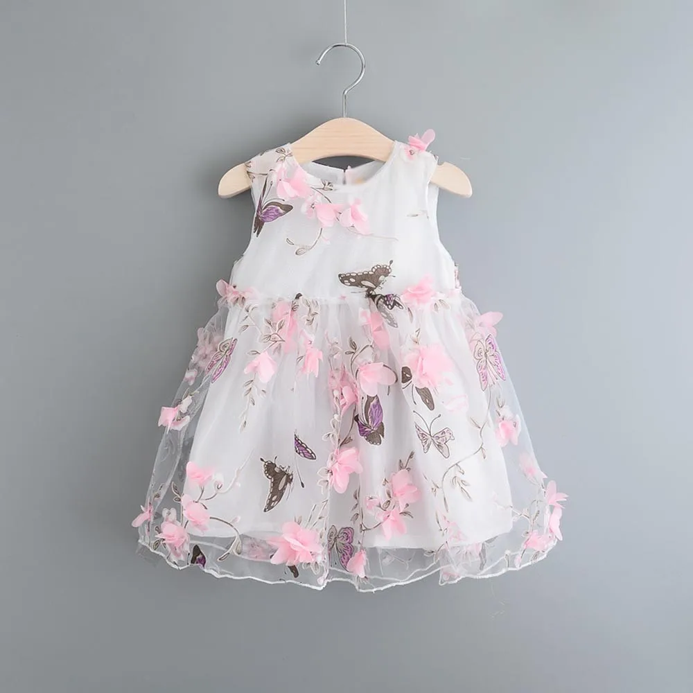 Toddler Baby Girls Princess Party Clothes Flower girl dresses clothes Sleeveless Tulle Tutu Dresses 0329 | Детская одежда и обувь