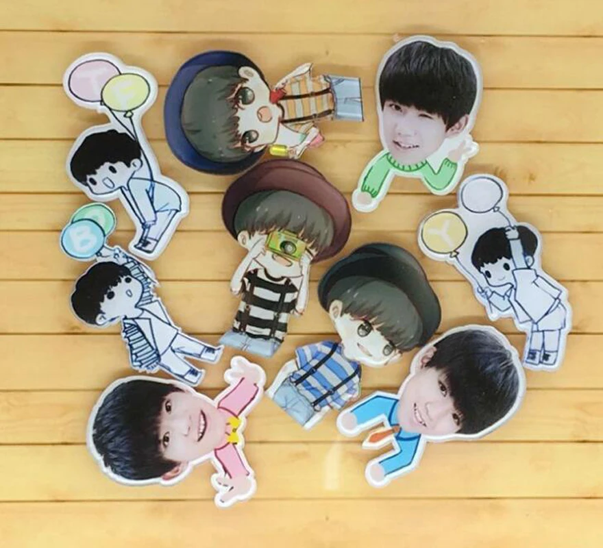 1 PC Cartoon Cute TF Boys Acrylic Brooches Badge Kids Backpack Animals Brooch Student Clothes Pins Bag Clothing Decor | Украшения и