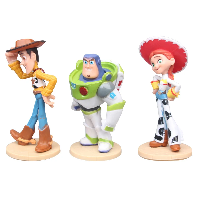 3pcs История игрушек 4 Аниме Фигурка Вуди Базз Лайтер Джесси форки инопланетянин Коллекционная кукла детские игрушки 3 шт./7 шт./9 шт./11 шт - Цвет: 3pcs
