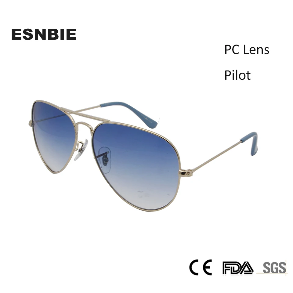 

ESNBIE Classic Pilot Sunglasses 3025 Design 58mm Mens Gradient Lens oculos Male Stainless Steel Sun Glasses Men Women Vintage