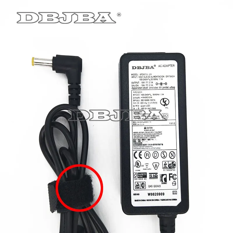 19V 2.1A 40W ноутбук адаптер переменного тока зарядное устройство для Samsung N108 N110 N120 N128