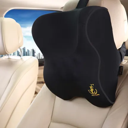 black 1pcs Автомобильное сиденье подушка для шеи наборы памяти хлопок поддержка талии подушка дышащий авто подголовник поясничная поддержка s аксессуары для интерьера - Цвет: black 1pcs