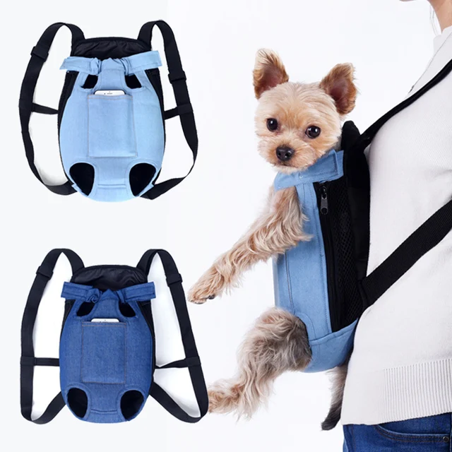 Denim Pet Dog Backpack Outdoor Travel Dog Cat Carrier Bag for Small Dogs Puppy Kedi Carring Bags Pets Products Trasportino Cane 1