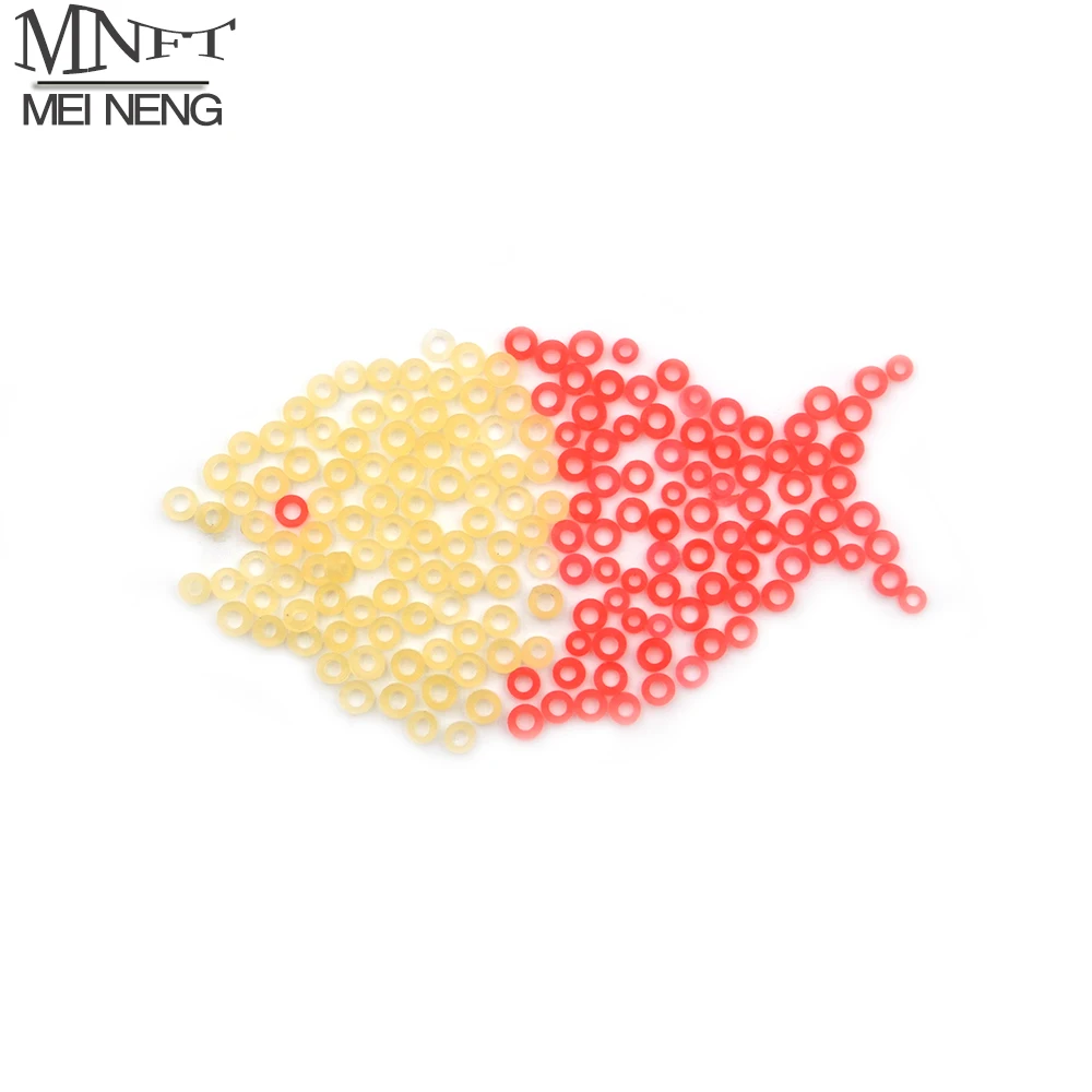 MNFT  600PCS/Packs Fishing Pellet Band Bloodworm Bait Granulator Yellow Red Color Rubber Band Lure Tackle Baits Bands