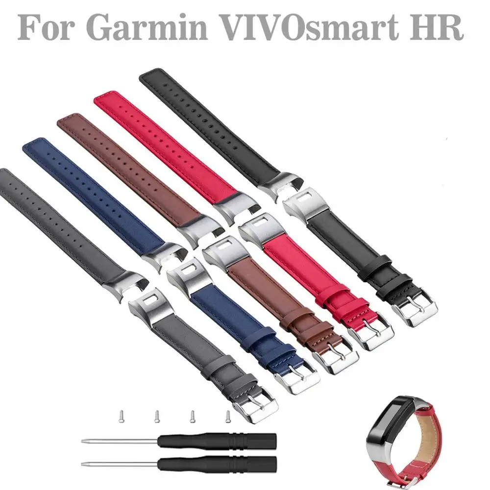 Для Garmin VIVOsmart HR роскошные кожаные сменные спортивные наручные часы ремешок Смарт