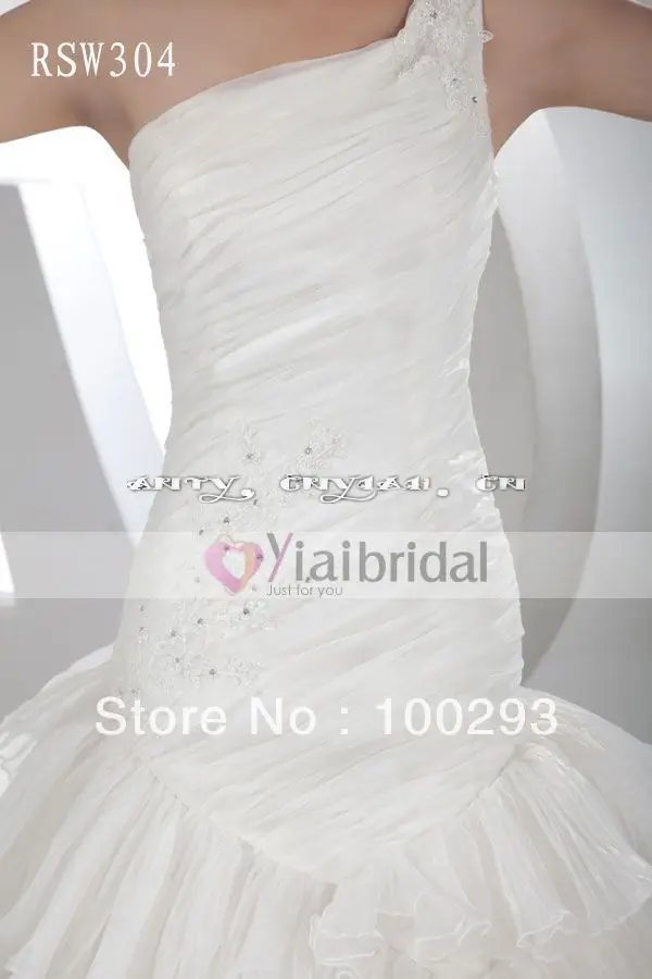 Sue Wong Wedding Dresses A-Line Floor-Length Chapel Train D One Shoulder Sleeveless Dropped Lace Up Built-In Bra Organza Customi | Свадьбы и