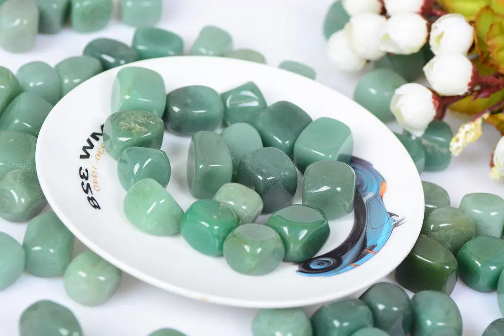100g Square Green Aventurine Tumbled Stones Crystal Mineral Planting Decor Lot |