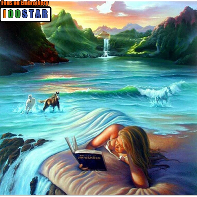 

Full Round Diamond Embroidery Landscape Drills Europe Style Resin 3d Diamond Painting Art Handicrafts Decora Painting Kit