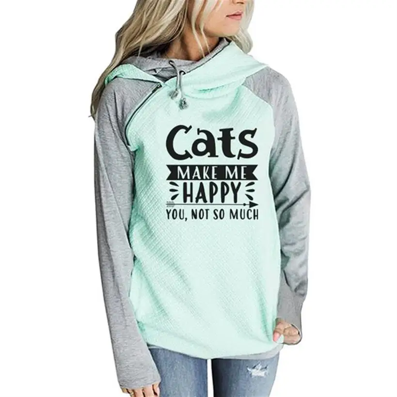 

Zipper Decoration Letters Print Hoodies For Women Kawaii Hoodies Women Sweatshirts Funny Frauen Girls Thick Cropped Plus Size