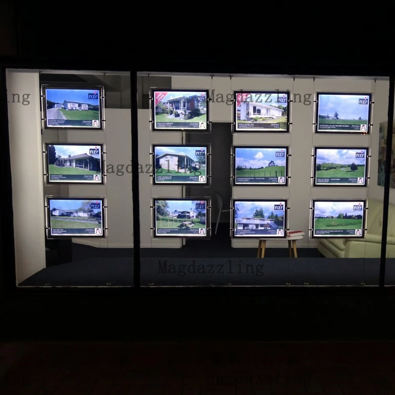 A3 Односторонний Тонкий акриловый светодиодный Плакат рамка Горизонтально окна