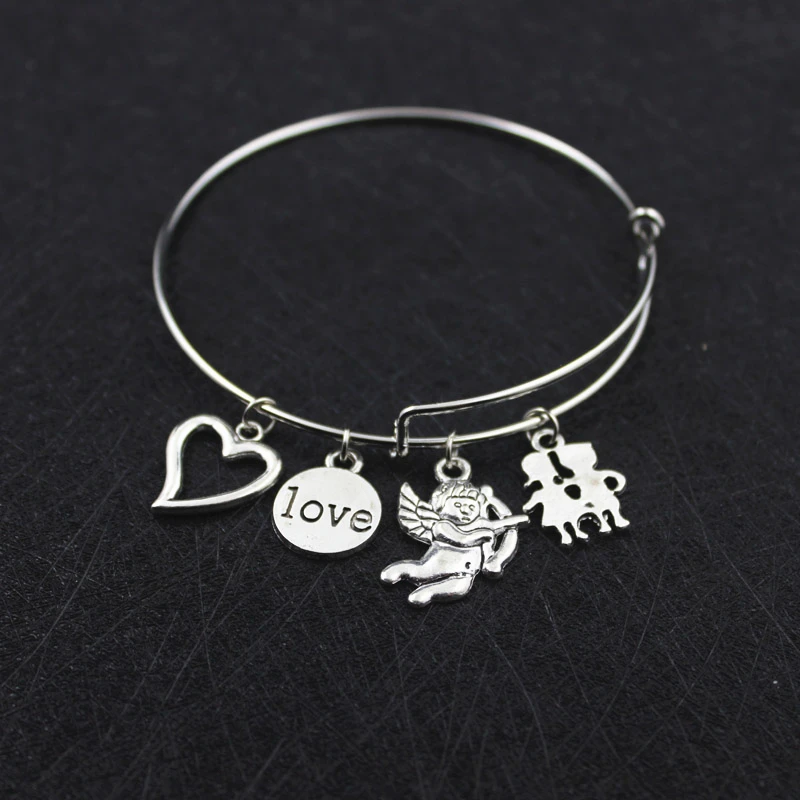 

New Arrival DIY Jewelry with Heart Love Angel and Lovers Charms by Small Packet AB1008