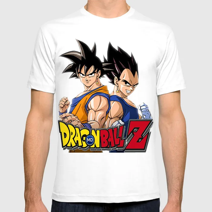 Плюс Размеры Для мужчин новая мода японского аниме Гоку принт летние топы Dragon Ball