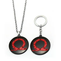 game ps4 keychain ares 4 kratos necklace men god of war logo keychain necklace pendants black accessory