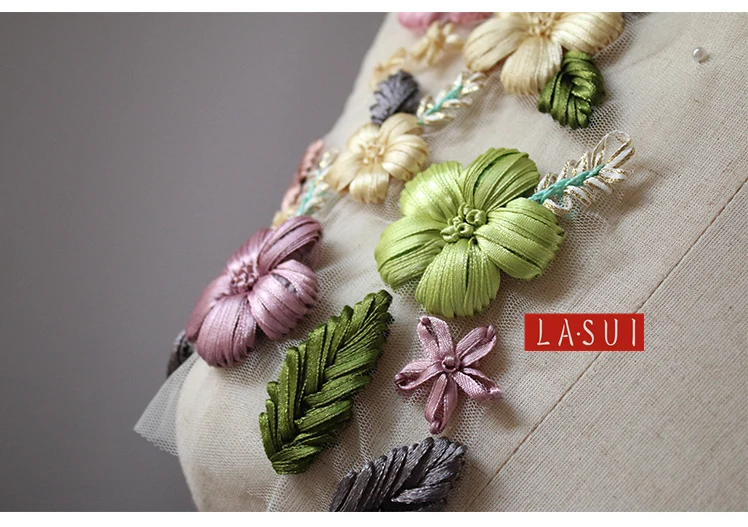 LASUI, новинка, 14*21 см = 2 предмета, ручная вышивка, лента, Кружевная аппликация, 3D Цветы, дизайн одежды, патч, аксессуары для самостоятельной сборки, 0088