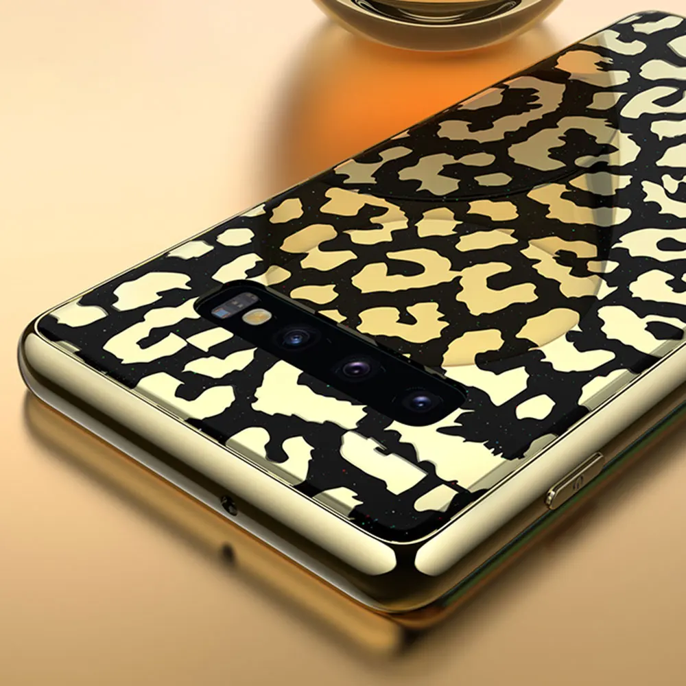 KISSCASE Leopard Phone Case For Samsung S10 S9 Plus Lite Fashion Tempered Glass Cases Note 9 Matte Back Covers |