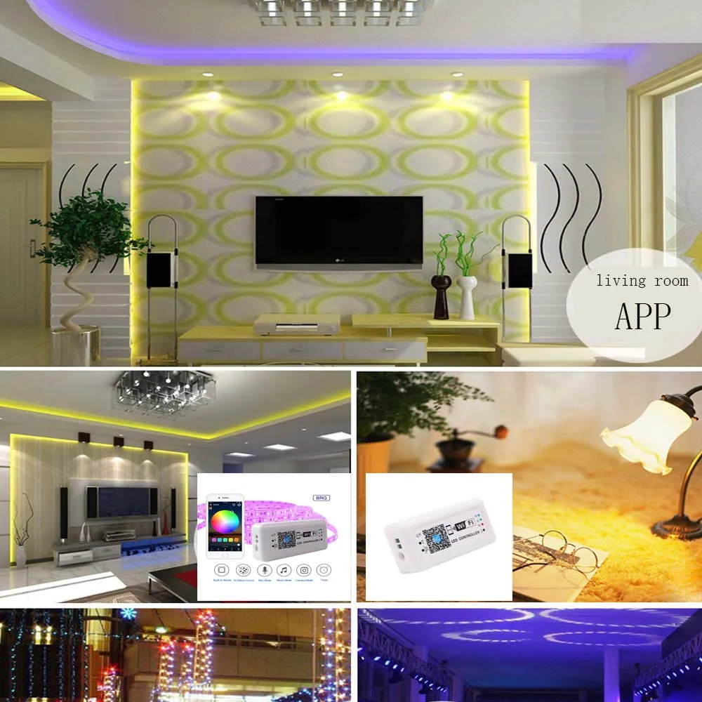 24 В DC 12 В светодиодный wifi RGB драйвер для 2835 SMD 5050 RGB полосы света применение на IOS и Android мобильный wifi RGB светодиодный контроллер