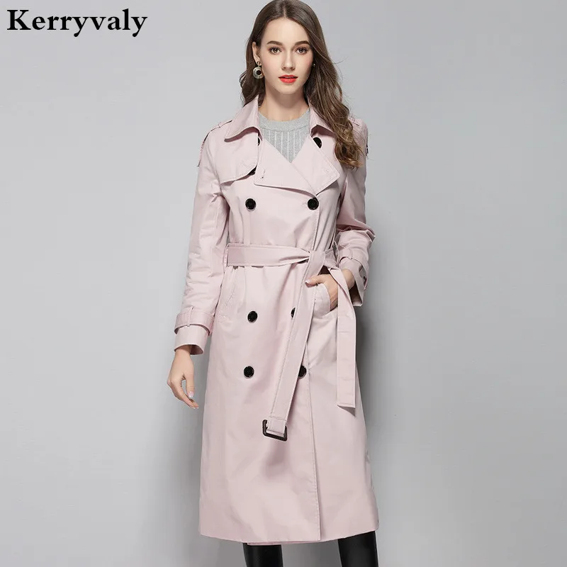 

Winter Long Trench Coat for Women Windbreaker Abrigos Mujer Invierno 2021 Lapel Long Sleeve Women Coats Manteau Femme HiverD1652