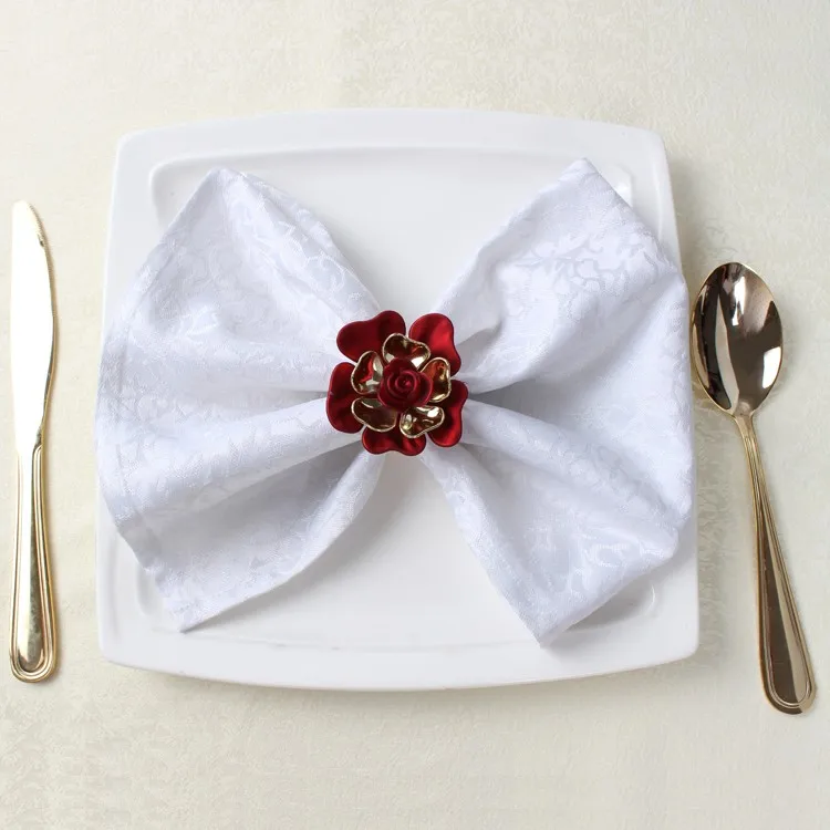 10 шт./лот Изысканная модная застежка в виде пиона из Китая кольцо для салфеток