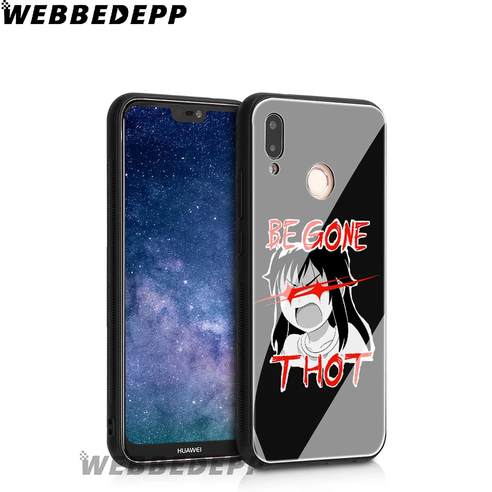 Чехол из закаленного стекла для Huawei Mate 20 P20 P10 P Smart 2019 с рисунком девушки аниме и Honor