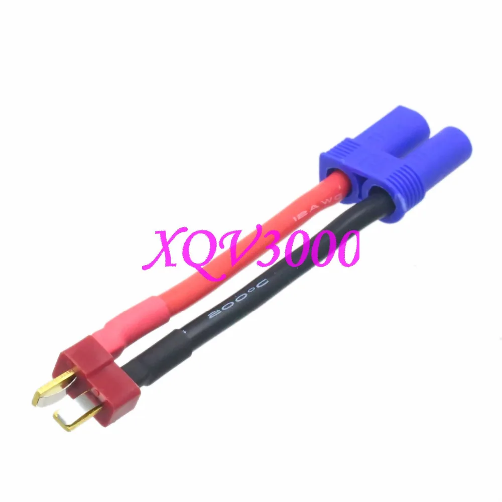 Переходник с Т-образным штекером Losi EC5 на штекер Deans 12AWG провод 5 см для E-Flite Tenergy |