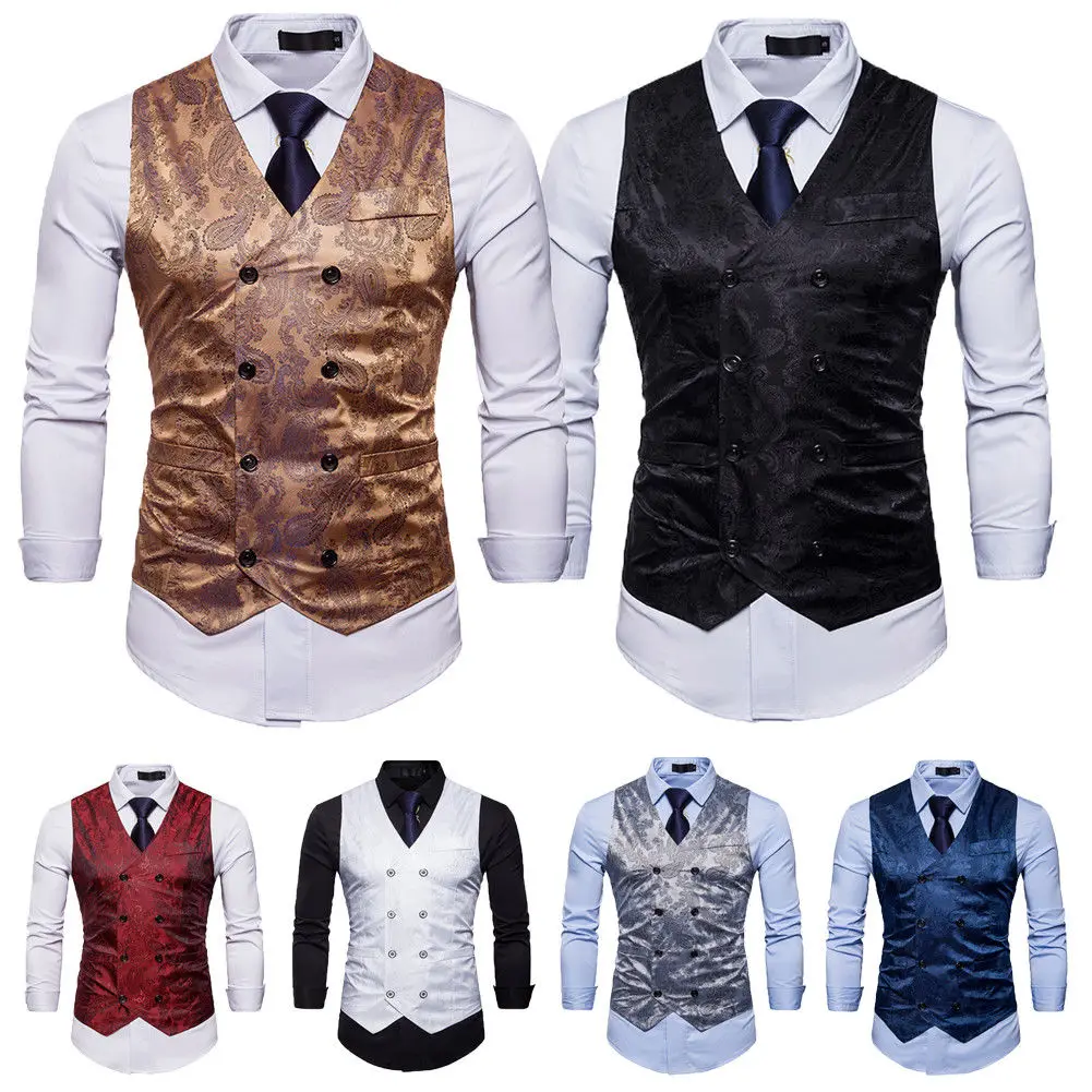 Hirigin 2019 Men Business Suit Vest Formal Tuxedo Waistcoat Jacket | Мужская одежда