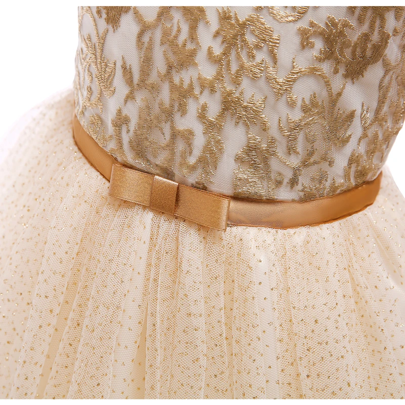 Embroidery Princess Dress Flower Girls Wedding Bridesmaid Dresses for Kids Tulle Cake Ball Gown Birthday Party Gress | Детская одежда и
