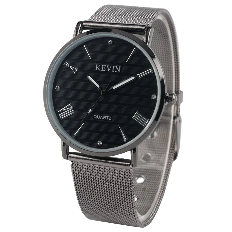 Кевин Стразы наручные часы платье Прохладный Спорт Нержавеющая сталь сетки