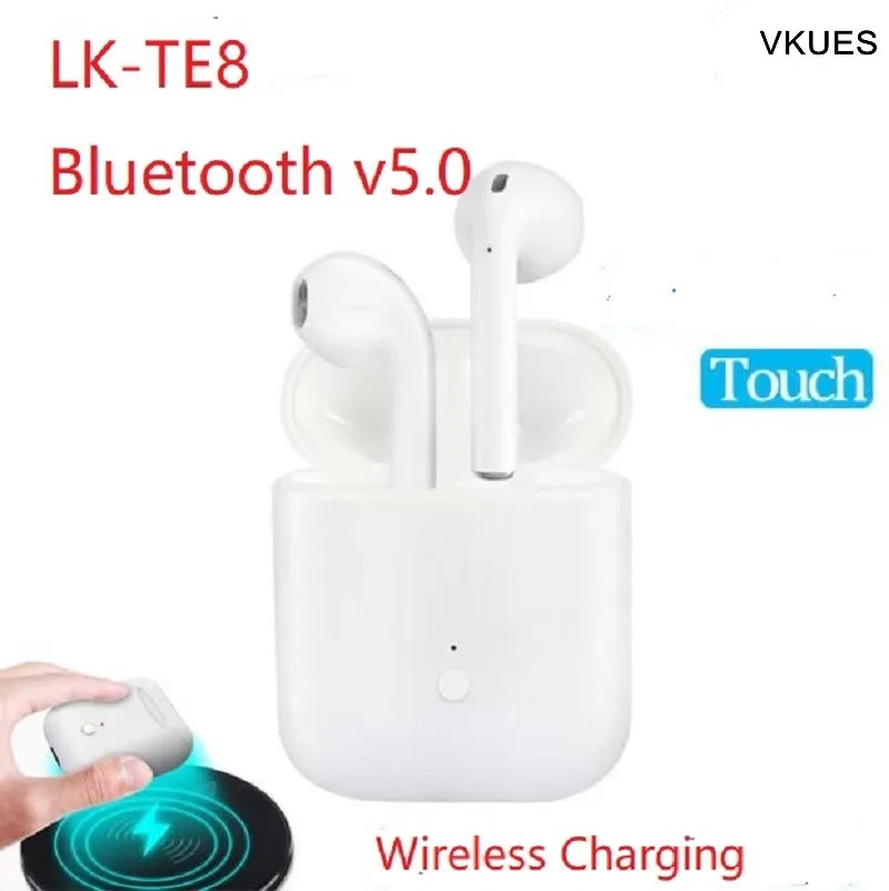 Мини TE8 наушники вкладыши TWS Bluetooth v5.0 гарнитура IPX6 Беспроводной стерео бас