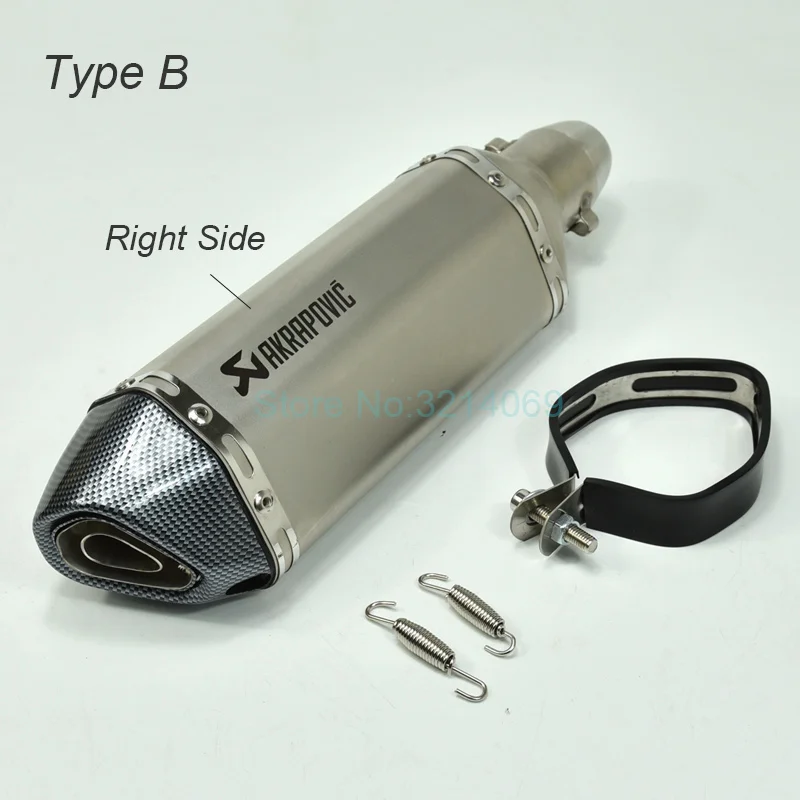 Левый/правый универсальный мотоцикл Akrapovic выхлопная труба для CB300R GSX250R Ninja250 R3 Tmax530 скутер Байк KTM 51 мм без шнуровки - Цвет: Akrapovic Right B