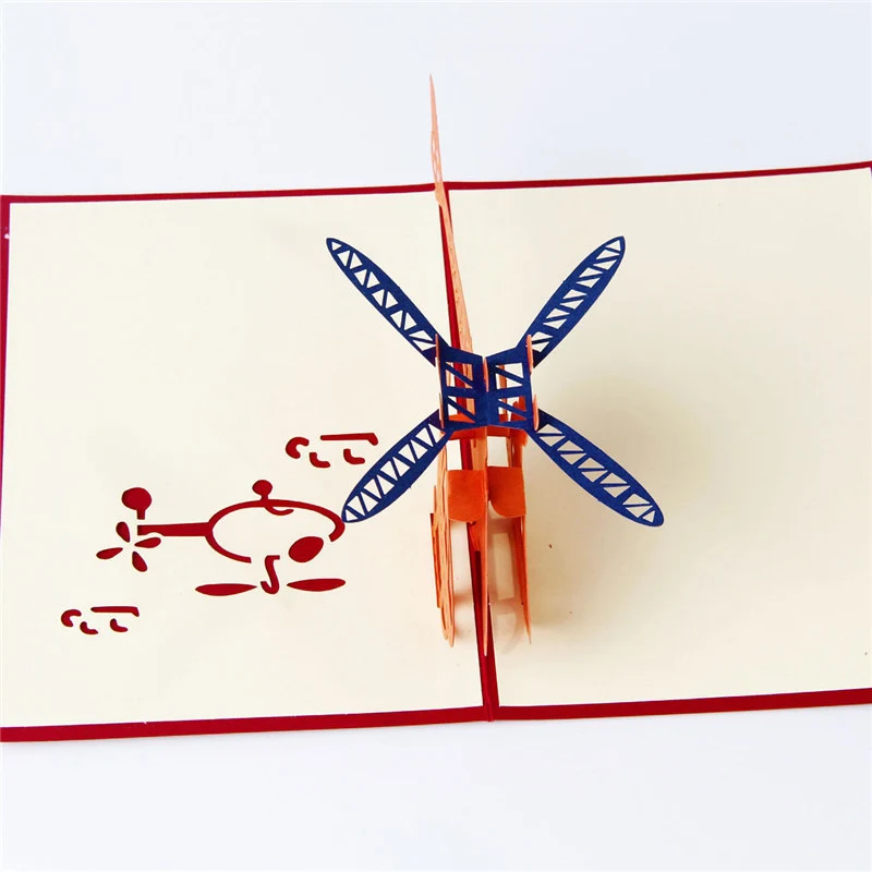 3D лазерная вырезка ручной работы резьба вертолет бумажные Пригласительные