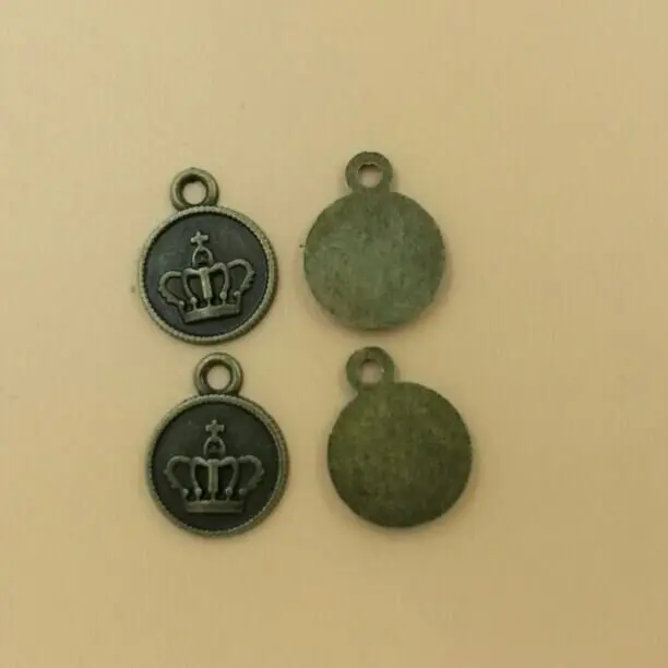 

Charms Pendants Round Crown Charm Vintage Pendant Necklaces Diy 19x15mm 30pcs per lot (T350) 2015 New Free Shipping