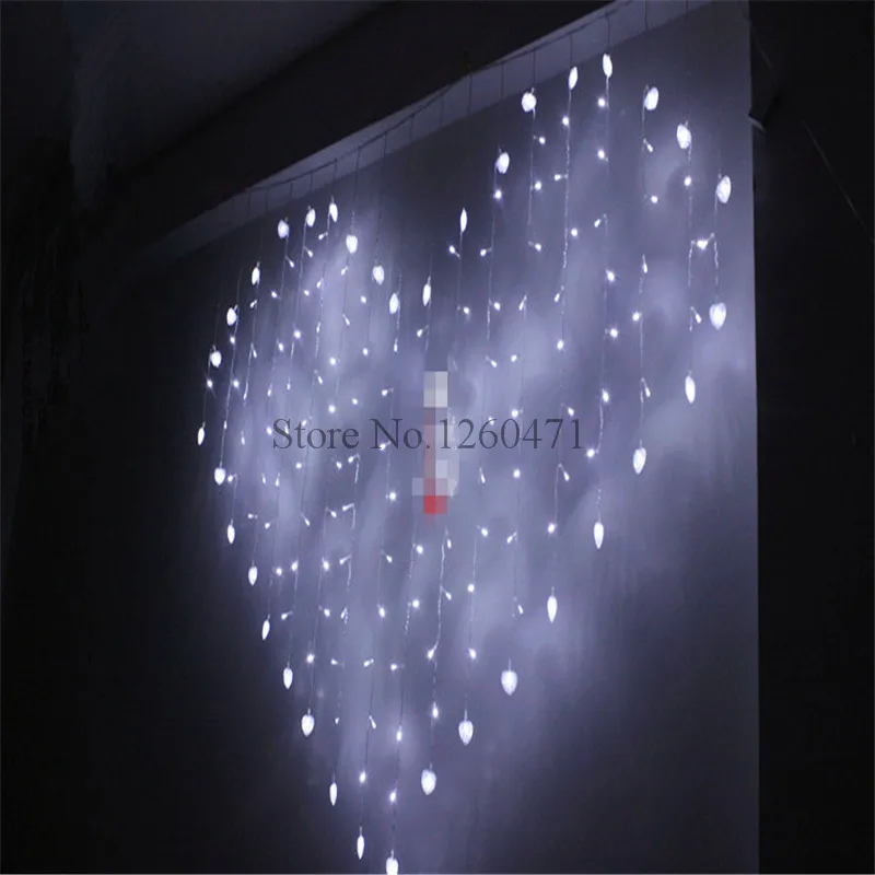 Led Christmas Lights 2M*1.5M Love Curtain Light AC 220V for Wedding Party Decoration LED Outdoor Decor | Лампы и освещение