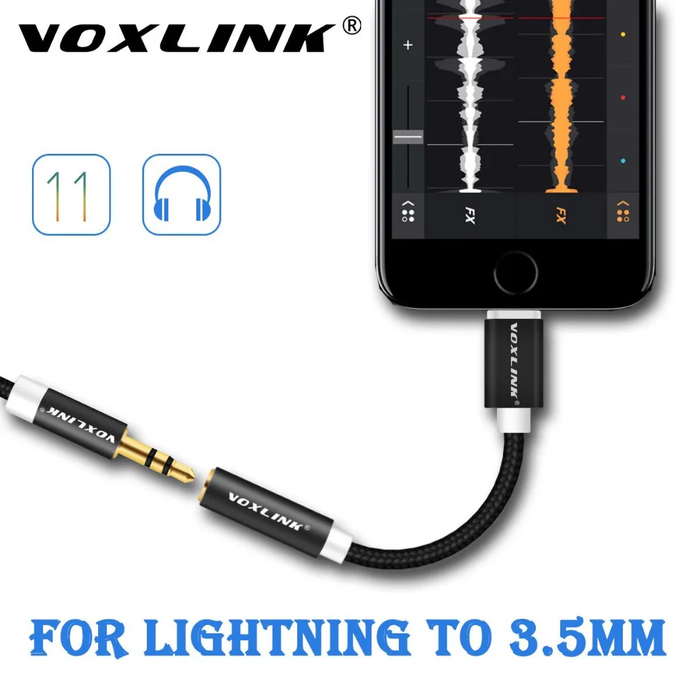 Новые aux аудиокабель VOXLINK 8pin до 3 5 мм Aux для наушников кабель адаптер Apple iPhone X 8 плюс